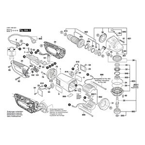 для угловой шлифмашины Bosch GWS 24-230 JVX 230 V 3601H64501, деталировка 1