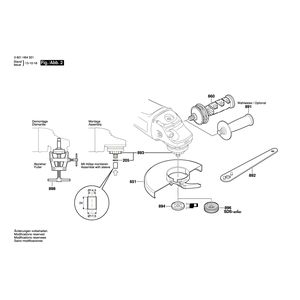 для угловой шлифмашины Bosch GWS 24-230 JVX 230 V 3601H64501, деталировка 2