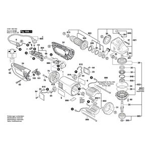 для угловой шлифмашины Bosch GWS 24-230 JVX 230 V 3601H64502, деталировка 1