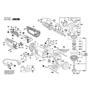 для угловой шлифмашины Bosch GWS 24-230 JVX 230 V 3601H64U00, деталировка 1