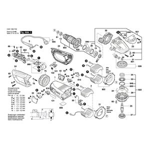 для угловой шлифмашины Bosch GWS 24-230 LVI 230 V 3601H93F00, деталировка 1