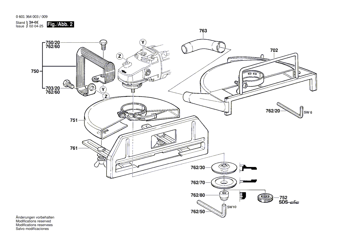 для угловой шлифмашины Bosch GWS 24-300 230 V 0601364003, деталировка 2