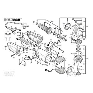 для угловой шлифмашины Bosch GWS 25-180 230 V 0601755003, деталировка 1