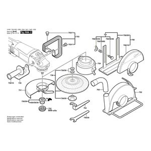 для угловой шлифмашины Bosch GWS 25-180 230 V 0601755003, деталировка 2