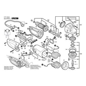 для угловой шлифмашины Bosch GWS 25-180 J 230 V 0601755873, деталировка 1