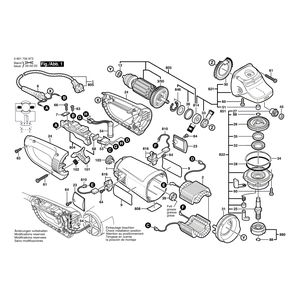 для угловой шлифмашины Bosch GWS 25-180 JS 230 V 0601755973, деталировка 1