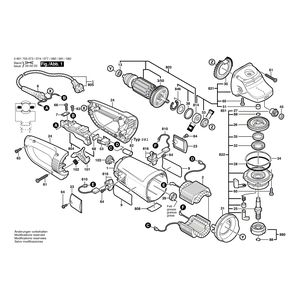 для угловой шлифмашины Bosch GWS 25-180 S 230 V 0601755073, деталировка 1