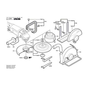 для угловой шлифмашины Bosch GWS 25-180 S 230 V 0601755073, деталировка 2