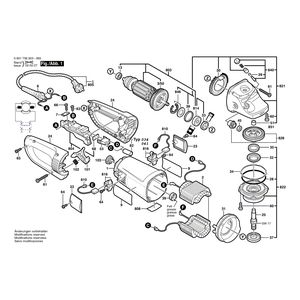 для угловой шлифмашины Bosch GWS 25-230 230 V 0601756003, деталировка 1