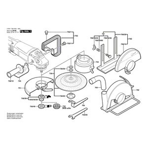 для угловой шлифмашины Bosch GWS 25-230 230 V 0601756003, деталировка 2