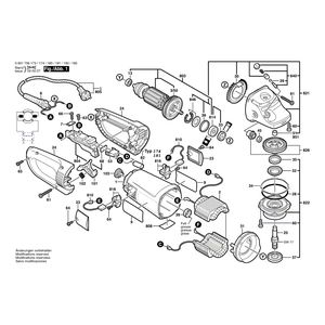 для угловой шлифмашины Bosch GWS 25-230 230 V 0601756173, деталировка 1