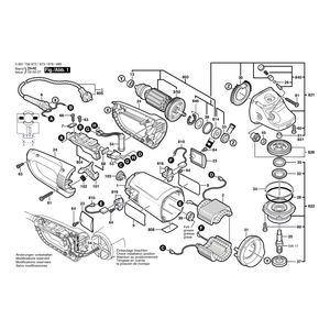 для угловой шлифмашины Bosch GWS 25-230 J 230 V 0601756873, деталировка 1