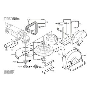 для угловой шлифмашины Bosch GWS 25-230 J 230 V 0601756873, деталировка 2