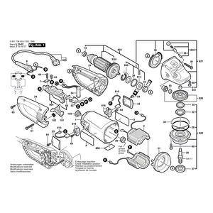 для угловой шлифмашины Bosch GWS 25-230 J 230 V 0601756903, деталировка 1