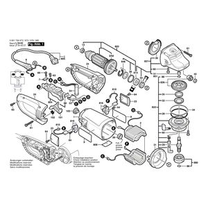 для угловой шлифмашины Bosch GWS 25-230 JS 230 V 0601756973, деталировка 1