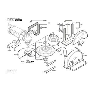 для угловой шлифмашины Bosch GWS 25-230 JS 230 V 0601756973, деталировка 2