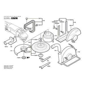 для угловой шлифмашины Bosch GWS 25-230 S 230 V 0601756073, деталировка 2