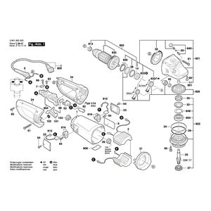 для угловой шлифмашины Bosch GWS 26-180 B 230 V 0601855003, деталировка 1