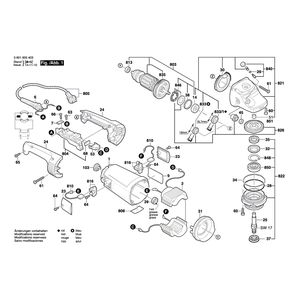 для угловой шлифмашины Bosch GWS 26-180 H 230 V 0601855403, деталировка 1