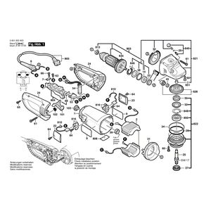 для угловой шлифмашины Bosch GWS 26-180 JB 230 V 0601855903, деталировка 1