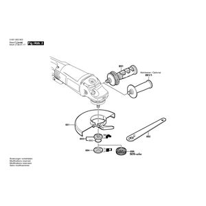 для угловой шлифмашины Bosch GWS 26-180 JB 230 V 0601855903, деталировка 2