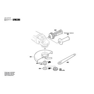 для угловой шлифмашины Bosch GWS 26-180 JBV 230 V 3601H55U00, деталировка 2