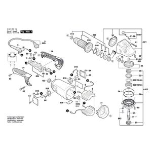 для угловой шлифмашины Bosch GWS 26-180 JH 230 V 3601H55102, деталировка 1