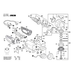 для угловой шлифмашины Bosch GWS 26-230 B 230 V 3601H56300, деталировка 1