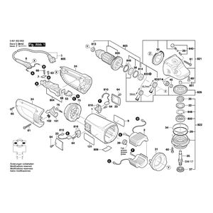 для угловой шлифмашины Bosch GWS 26-230 BV 230 V 0601856B03, деталировка 1