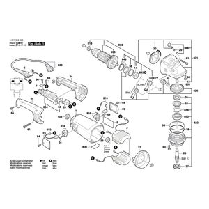 для угловой шлифмашины Bosch GWS 26-230 H 230 V 0601856403, деталировка 1