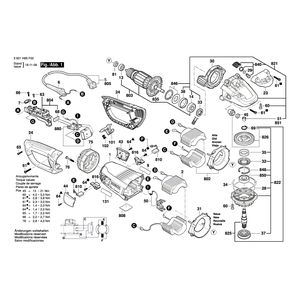 для угловой шлифмашины Bosch GWS 26-230 LVI 230 V 3601H95F02, деталировка 1