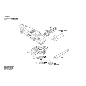 для угловой шлифмашины Bosch GWS 26-230 LVI 230 V 3601H95F02, деталировка 2