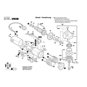 для угловой шлифмашины Bosch GWS 580 230 V 0601376003, деталировка 1