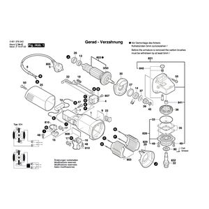 для угловой шлифмашины Bosch GWS 580 230 V 06013760A3, деталировка 1