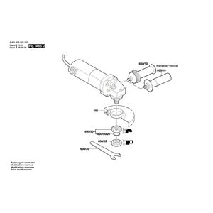 для угловой шлифмашины Bosch GWS 6-115 230 V 0601375003, деталировка 2