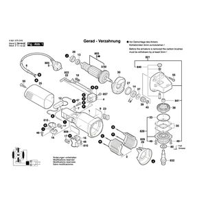 для угловой шлифмашины Bosch GWS 6-115 230 V 06013750V6, деталировка 1