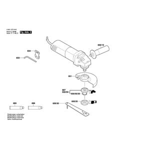 для угловой шлифмашины Bosch GWS 6-115 230 V 06013750V6, деталировка 2