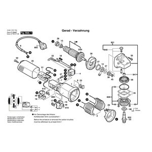 для угловой шлифмашины Bosch GWS 6-115 E 230 V 0601375503, деталировка 1