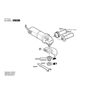 для угловой шлифмашины Bosch GWS 6-115 E 230 V 0601375503, деталировка 2