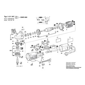 для угловой шлифмашины Bosch GWS 650 230 V 0601347158, деталировка 1