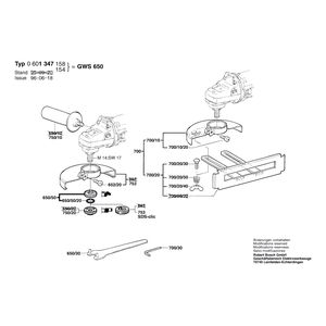 для угловой шлифмашины Bosch GWS 650 230 V 0601347158, деталировка 2