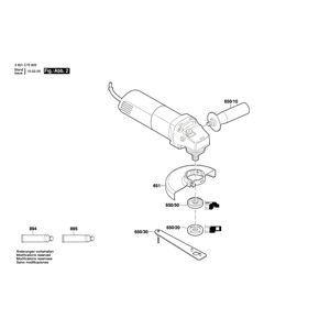 для угловой шлифмашины Bosch GWS 670 220 V 3601C75606, деталировка 2