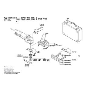 для угловой шлифмашины Bosch GWS 7-115 230 V 0601380003, деталировка 2