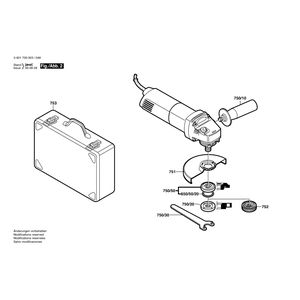 для угловой шлифмашины Bosch GWS 7-115 230 V 0601700003, деталировка 2