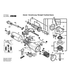 для угловой шлифмашины Bosch GWS 7-115 230 V 0601800003, деталировка 1