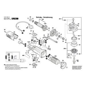 для угловой шлифмашины Bosch GWS 7-115 230 V 3601C88101, деталировка 1