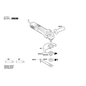 для угловой шлифмашины Bosch GWS 7-115 230 V 3601C88101, деталировка 2