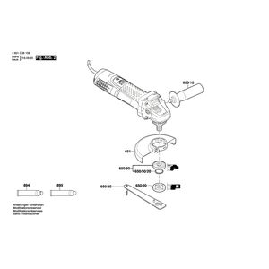 для угловой шлифмашины Bosch GWS 7-115 230 V 3601C88108, деталировка 2