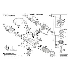 для угловой шлифмашины Bosch GWS 7-115 E 230 V 3601C88201, деталировка 1