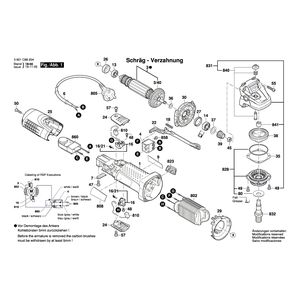 для угловой шлифмашины Bosch GWS 7-115 E 230 V 3601C88204, деталировка 1